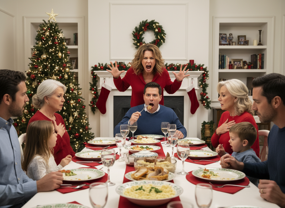 AITA for getting up from my chair in the middle of christmas dinner and shouting "SHUT THE FUCK UP ABOUT MY BODYYYYY" in response to my husband's observation?