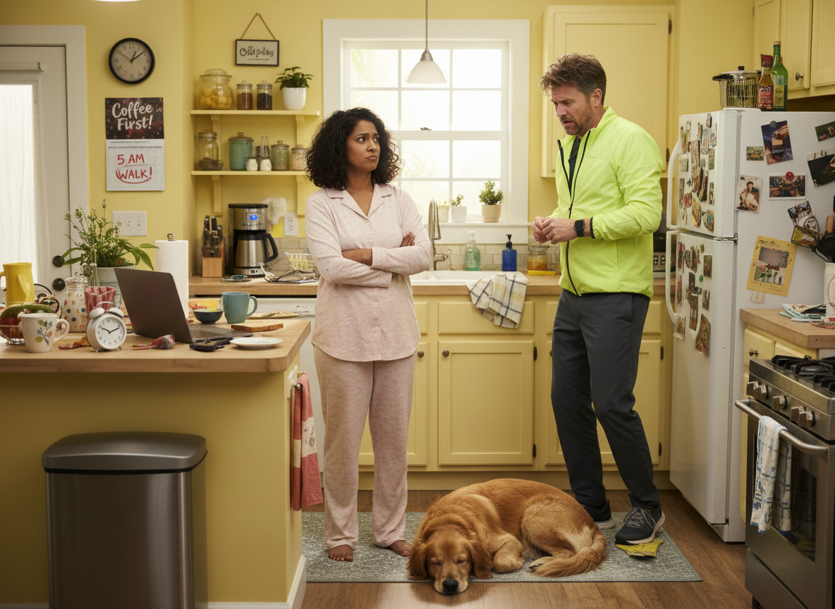 AITA for not waking my husband up for his 5AM walk?