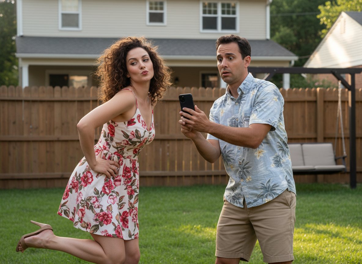 AITA for making sexy poses while neighbor kept recording me for no reason?