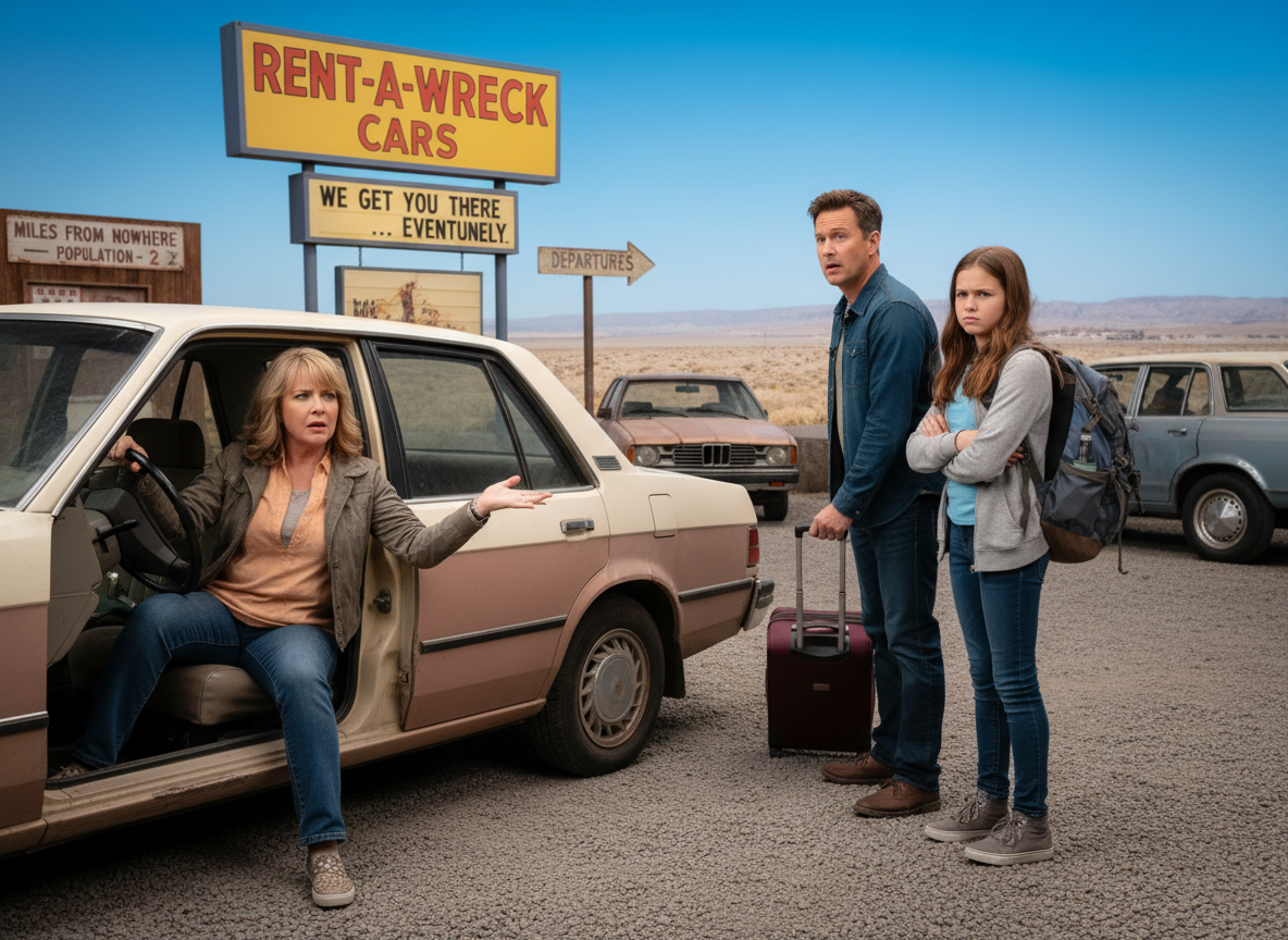 AITA for dropping him and his daughter off at a rental car place states away from home?