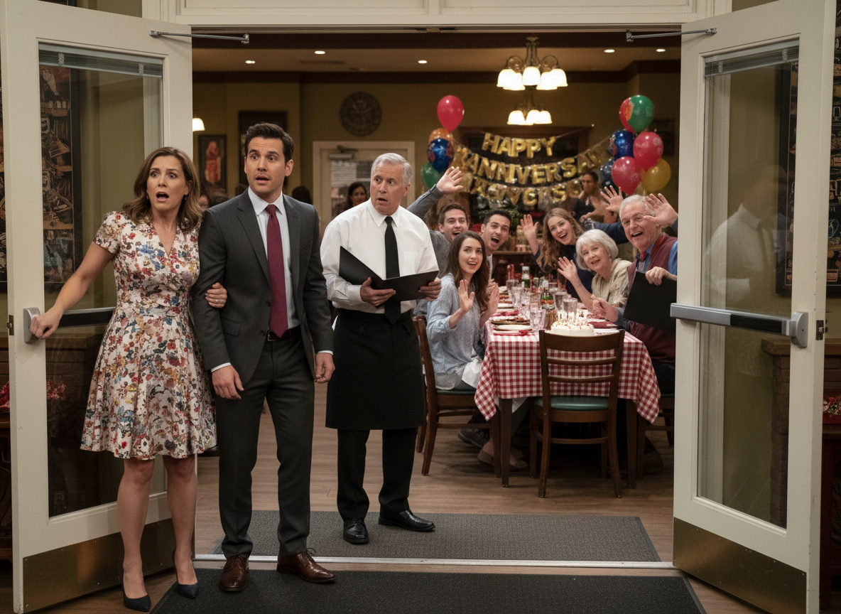 AITA For walking in then immediately walking out of the restaurant when I saw my husband's family present for my our wedding anniversary?